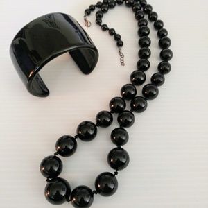 Vintage Black Unico Necklace & Bracelet
